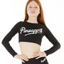 Pineapple Girls Logo Long Sleeve Crop Top Black