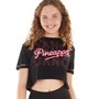 Pineapple Girls Logo Dance Crop T-Shirt Black