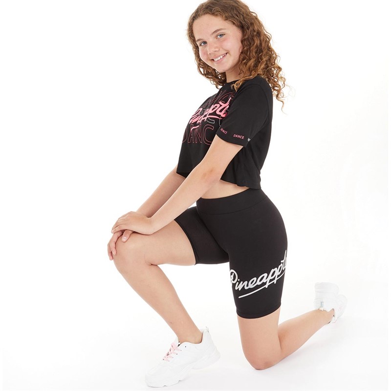 Buy Pineapple Girls Logo Cycling Shorts Black