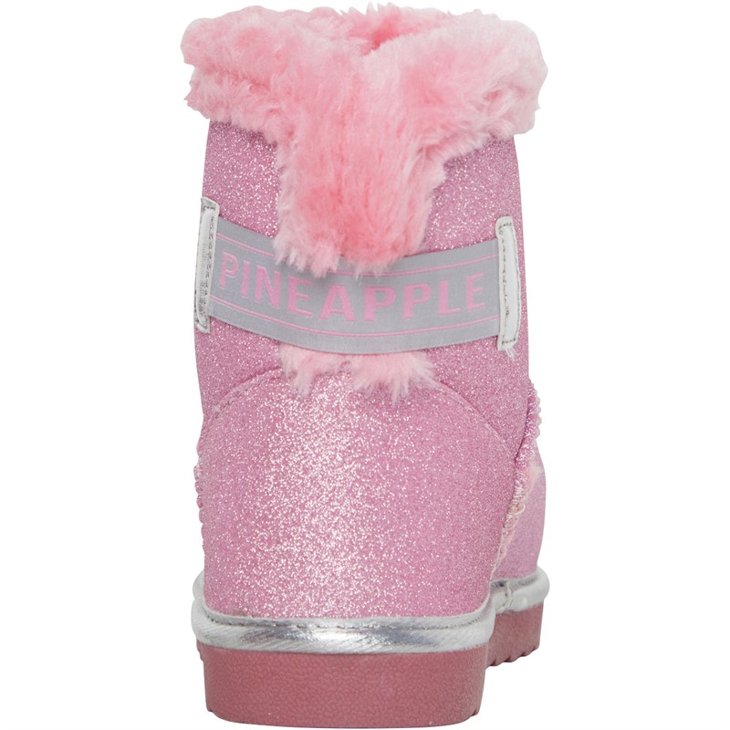 Pineapple Junior Girls Girls Sparkle Bow Boots Fuchsia Glitter