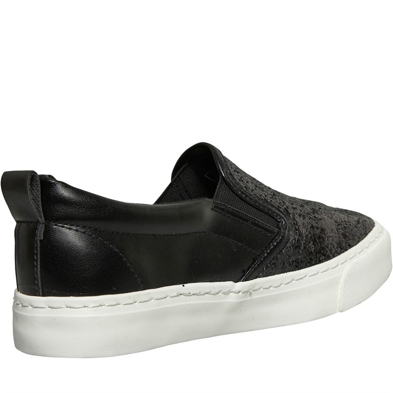 Black glitter slip on trainers on sale