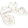 Pineapple Girls Glitter Ankle Strap Sandals White/Irridescent Glitter