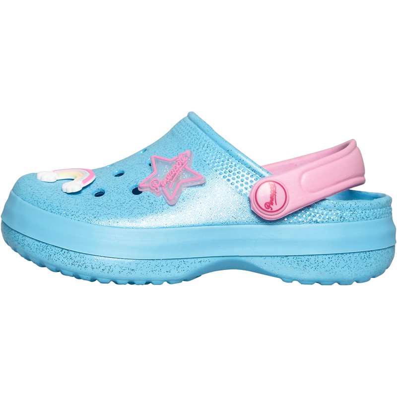 Pineapple Infant Girls Beach Sandals Blue/Pink Glitter