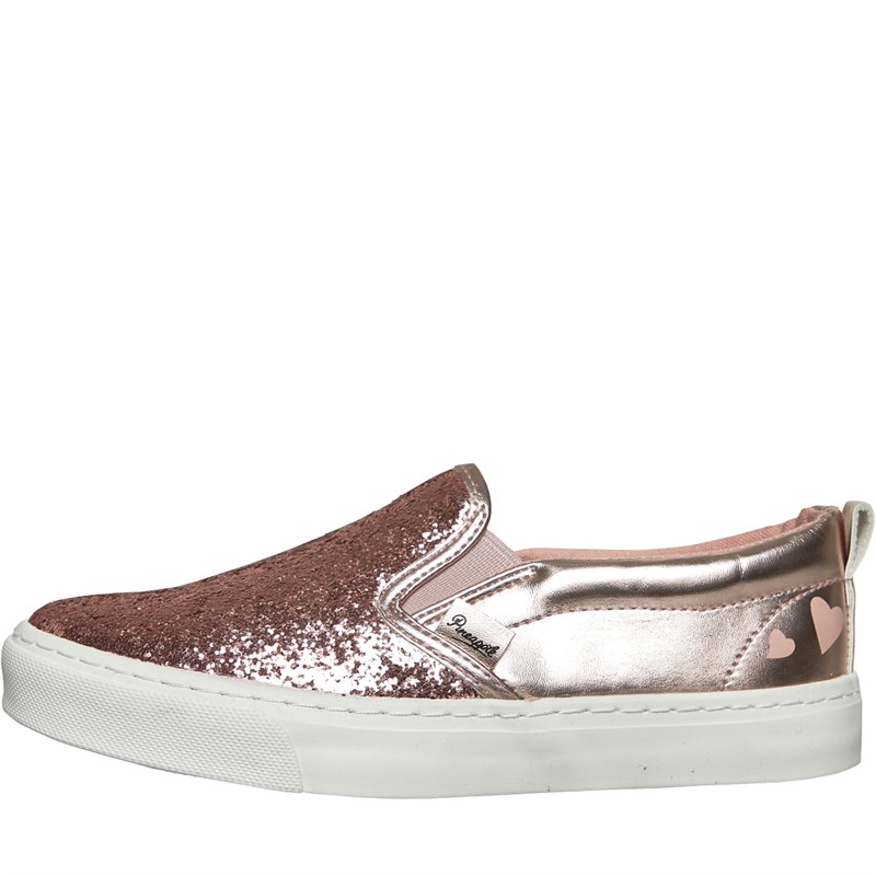 Buy Pineapple Girls Glitter Slip On Trainers Rose Gold Glitter