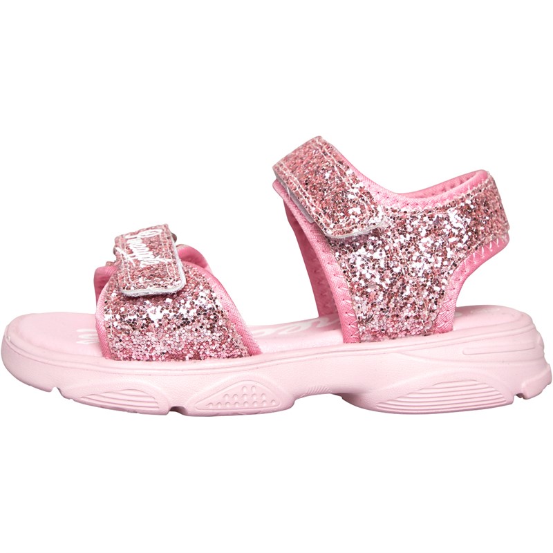 Pineapple Girls Glitter Ankle Strap Sandals Pink Glitter