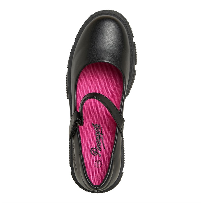 Pineapple Junior Girls Chunky Sole Mary Jane Shoes Black PU