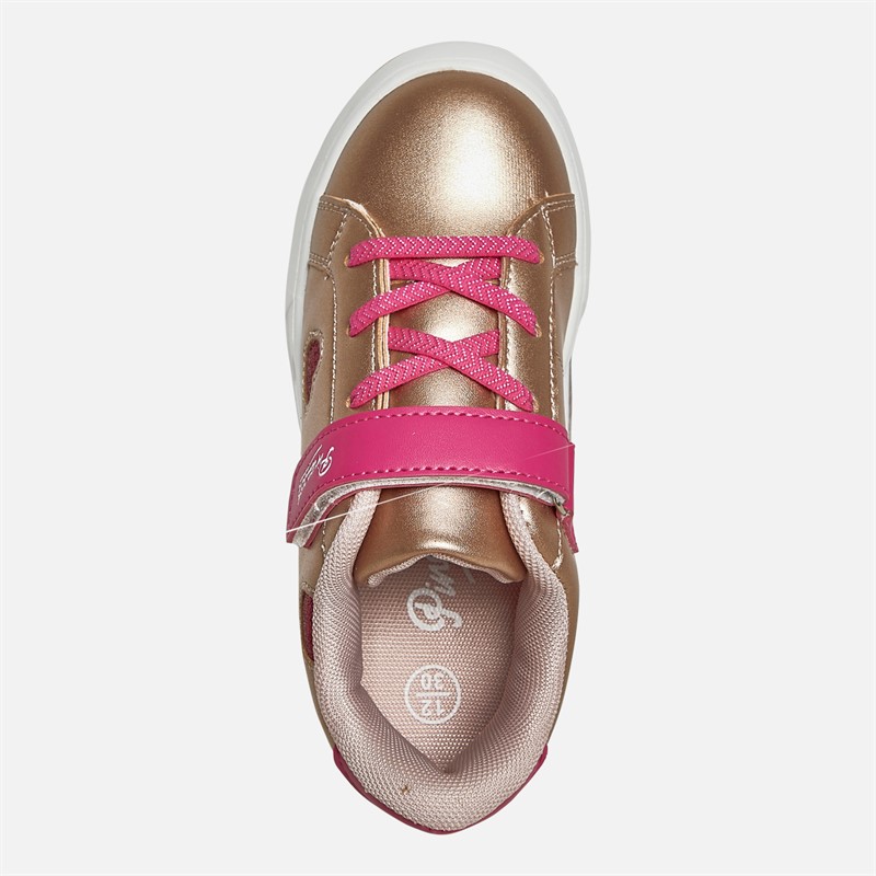 Pineapple Girls Light Up Cupsole Trainers Pink/Rose Gold