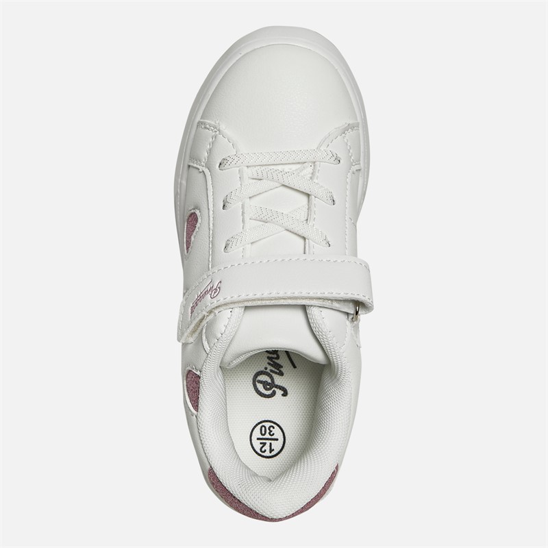 Pineapple Girls Light Up Cupsole Trainers White/Pink