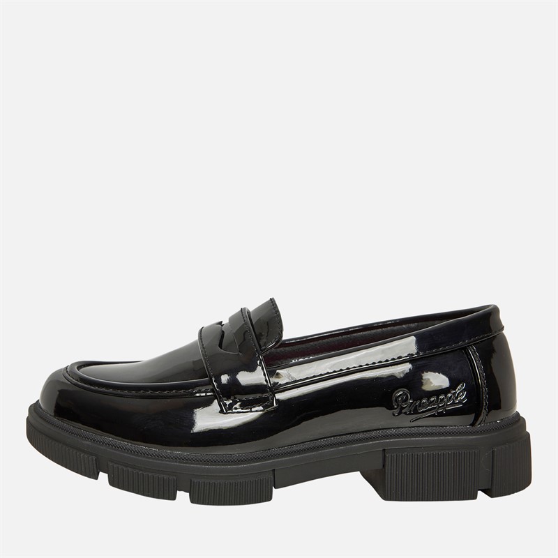 Pineapple Junior Girls Chunky Loafers Black Patent - Size 12K