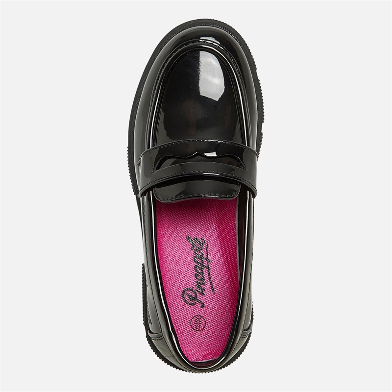 Pineapple Junior Girls Chunky Loafers Black Patent