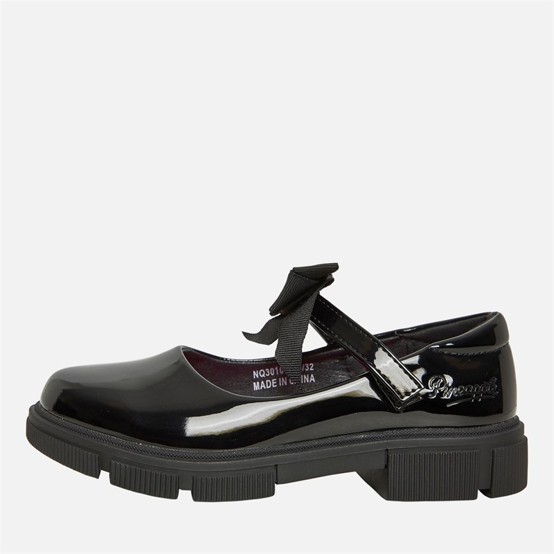 Pineapple Junior Girls Chunky Mary Jane Shoes Black Patent - Size 1