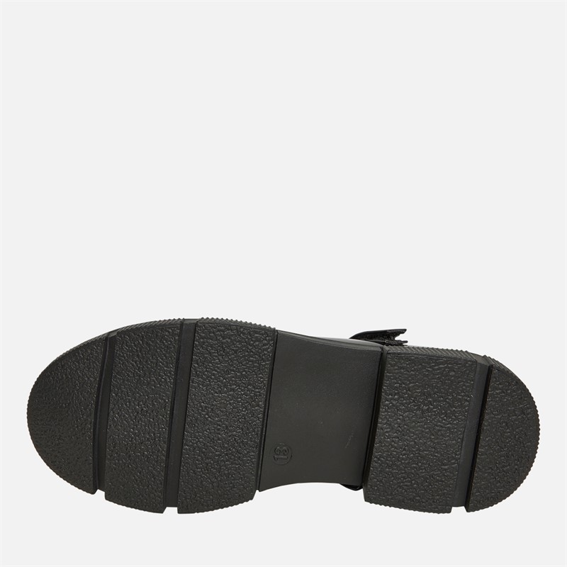 Pineapple Junior Girls Chunky Mary Jane Shoes Black Patent