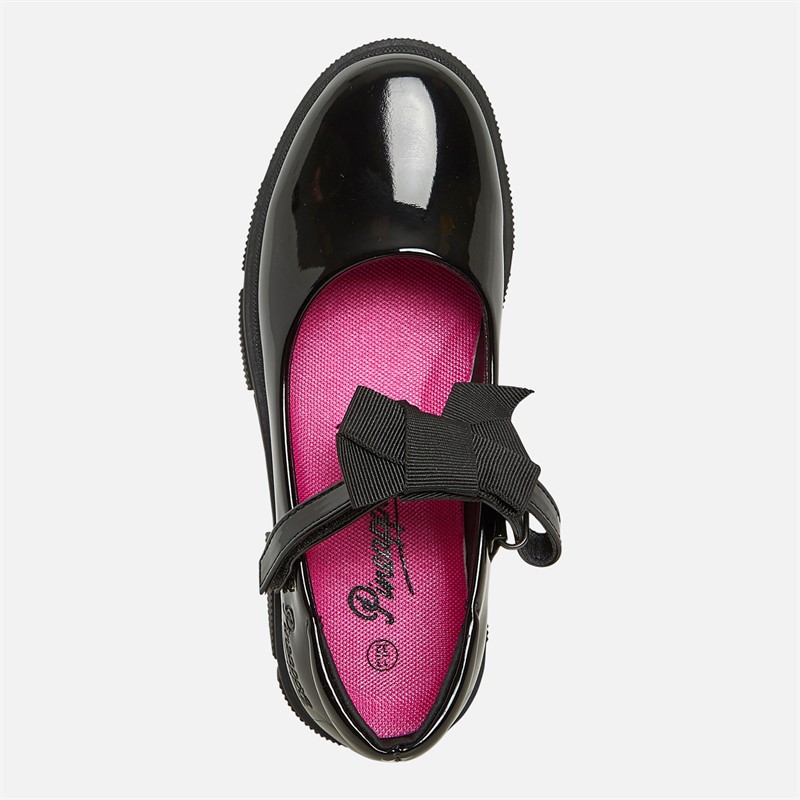 Pineapple Junior Girls Chunky Mary Jane Shoes Black Patent