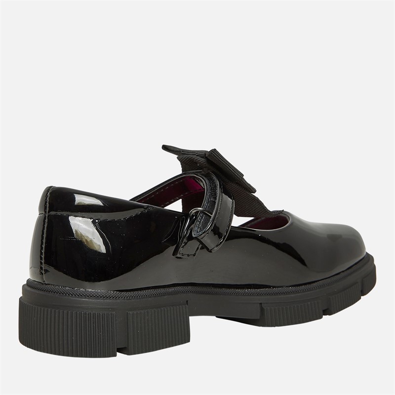 Pineapple Junior Girls Chunky Mary Jane Shoes Black Patent
