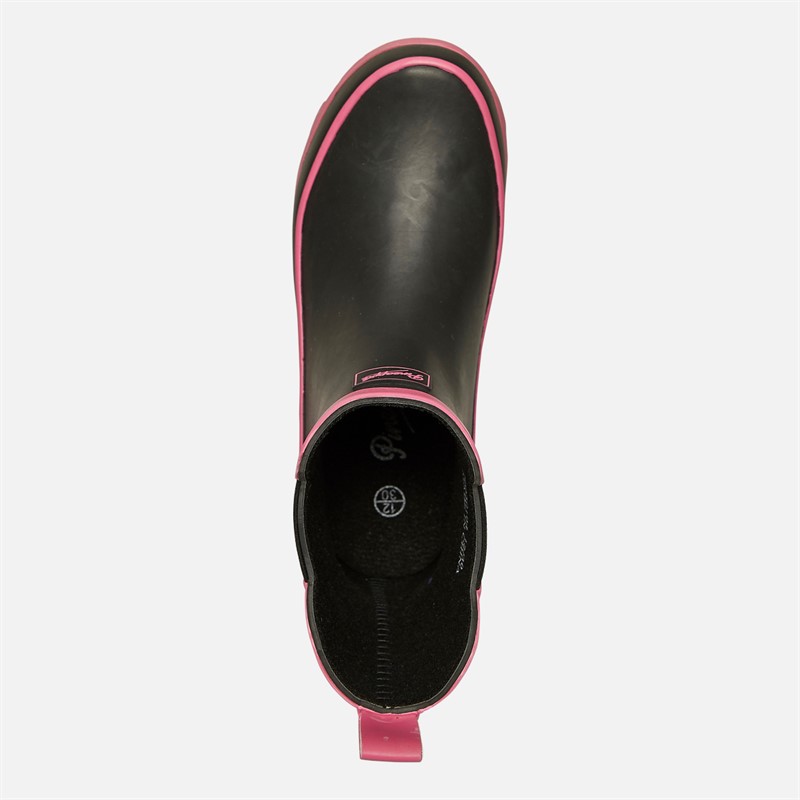 Pineapple Junior Girls Chelsea Boot Wellies Black/Fuschia