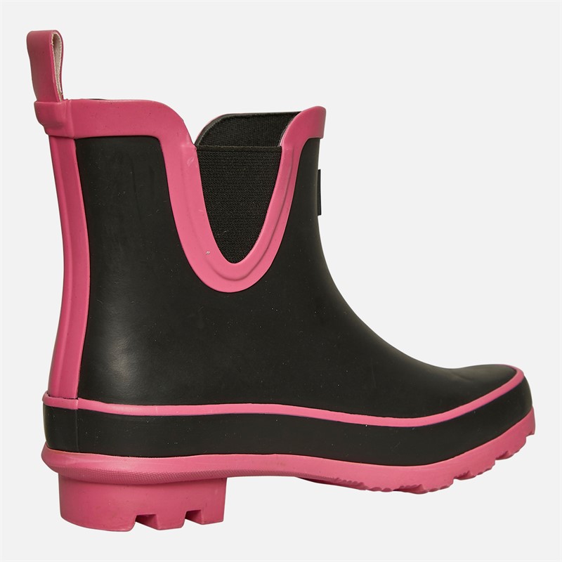 Pineapple Junior Girls Chelsea Boot Wellies Black/Fuschia