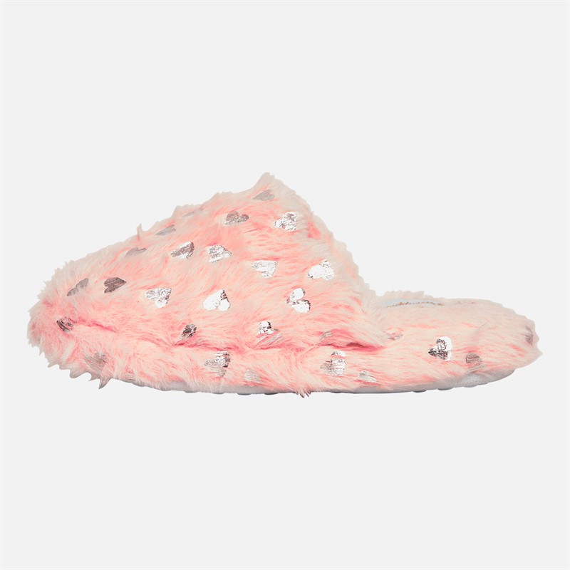 Pineapple Infant Girls Heart Mule Slippers Pink