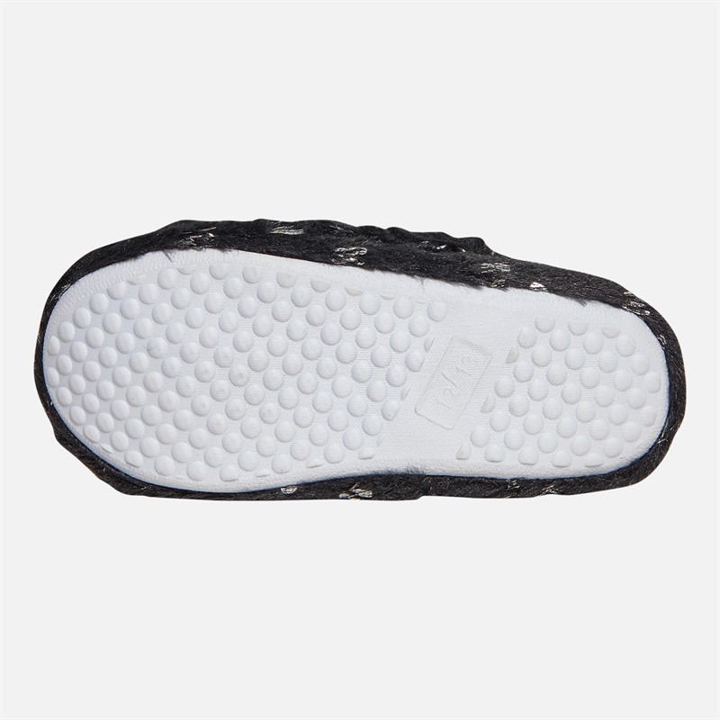 Pineapple Infant Girls Heart Mule Slippers Black