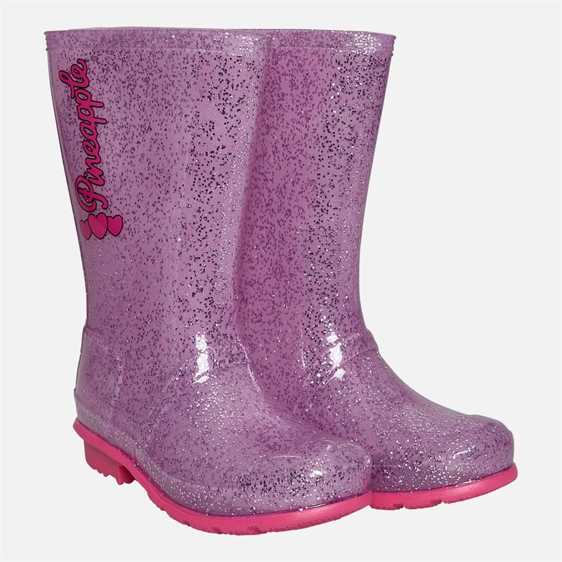 Pineapple Girls Glitter Wellies Lilac