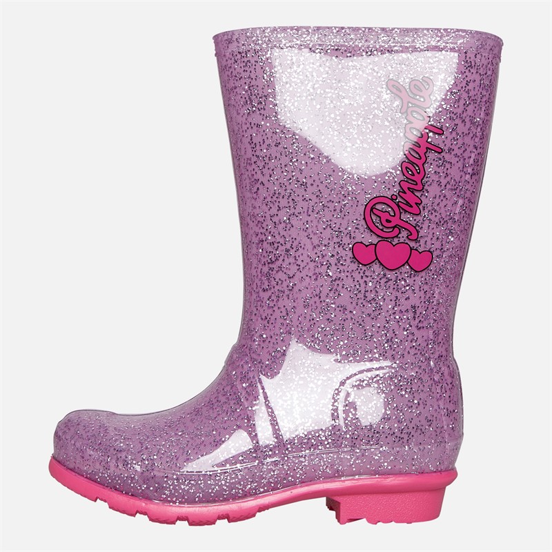 Pineapple Girls Glitter Wellies Lilac