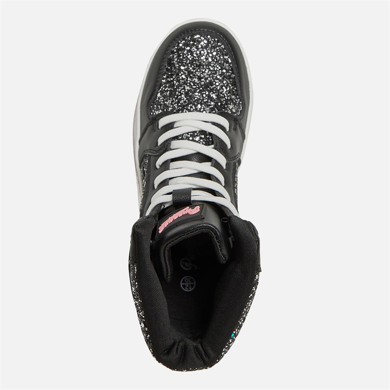 Pineapple Junior Girls Star Hi Top Trainers Black