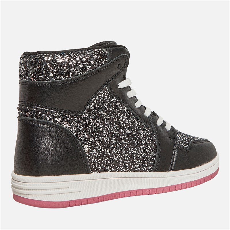 Pineapple Junior Girls Star Hi Top Trainers Black
