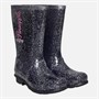 Pineapple Girls Glitter Wellies Black
