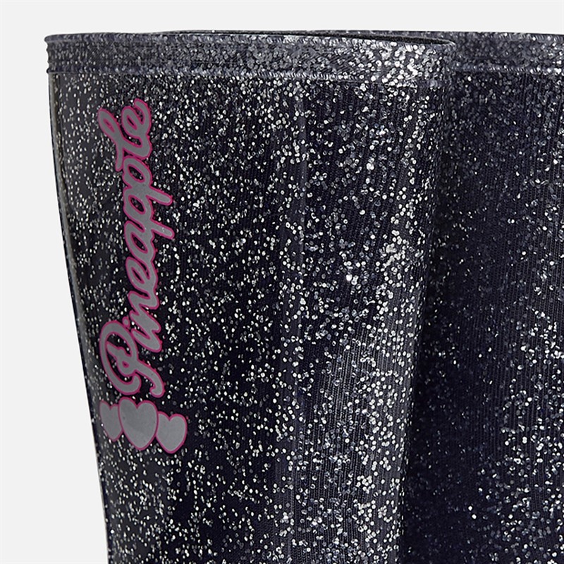 Pineapple Girls Glitter Wellies Black