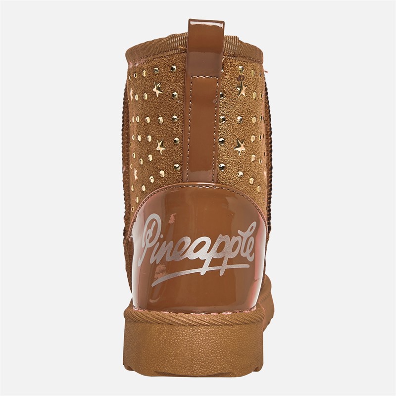 Pineapple Junior Girls Star Huggy Boots Chestnut