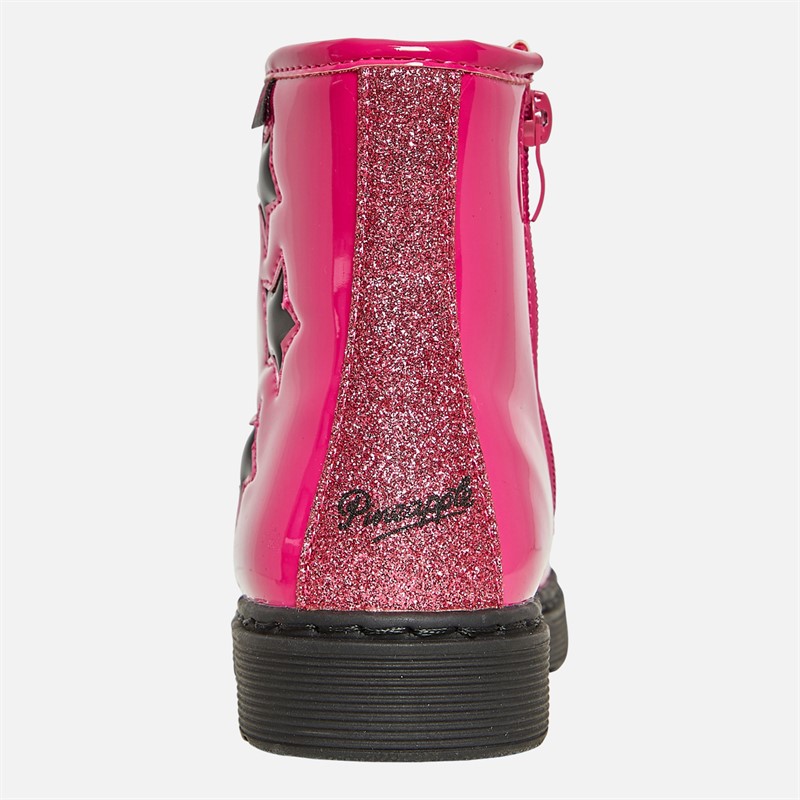 Pineapple Infant Girls Star Boots Pink Patent