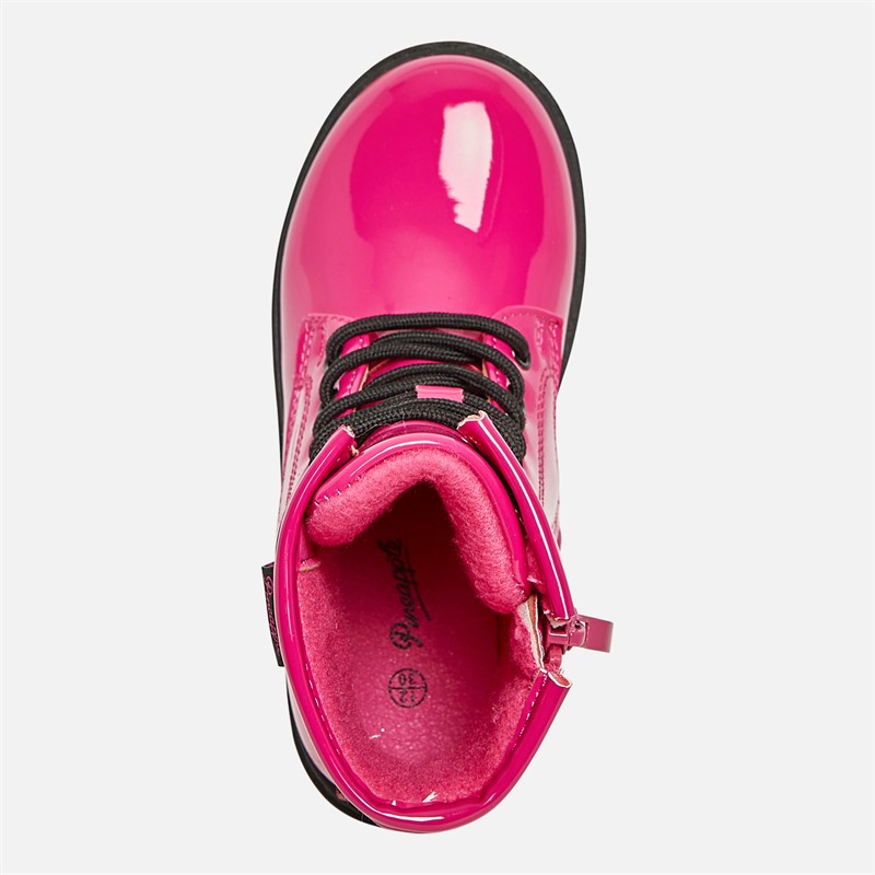 Pineapple Infant Girls Star Boots Pink Patent