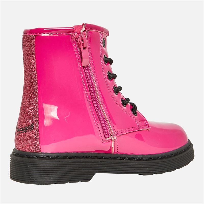 Pineapple Infant Girls Star Boots Pink Patent