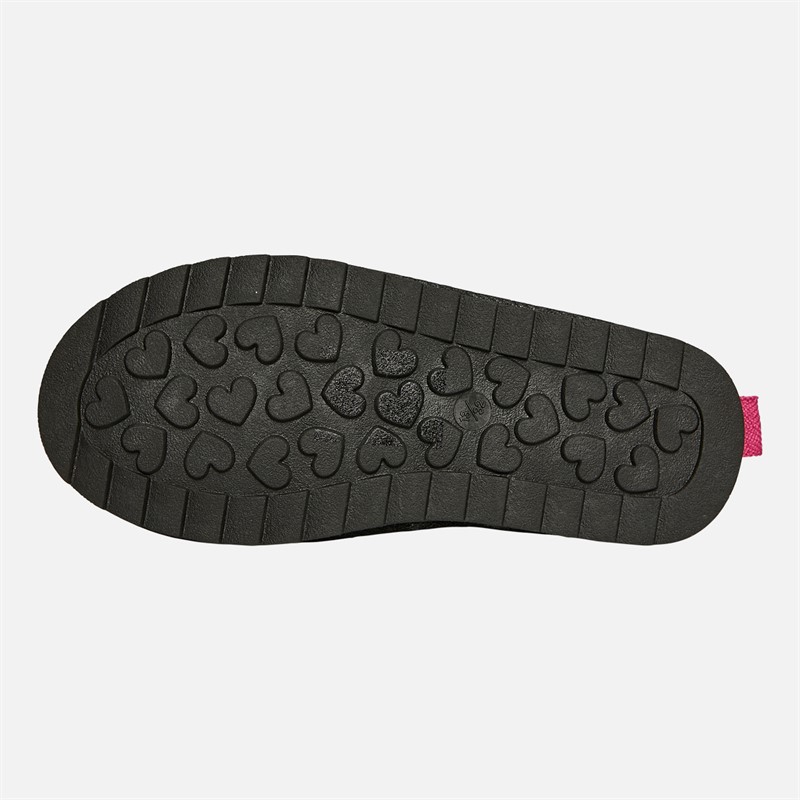 Pineapple Junior Girls Huggy Slippers Black Micro