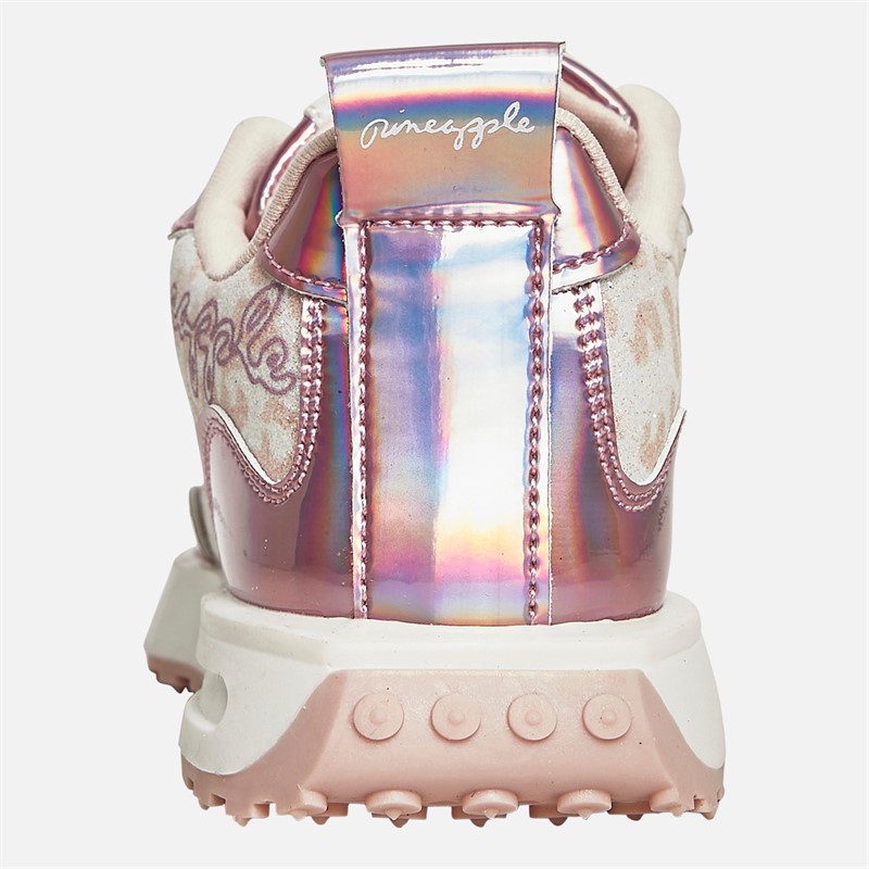 Pineapple Junior Girls Leopard Trainers Pink Leopard