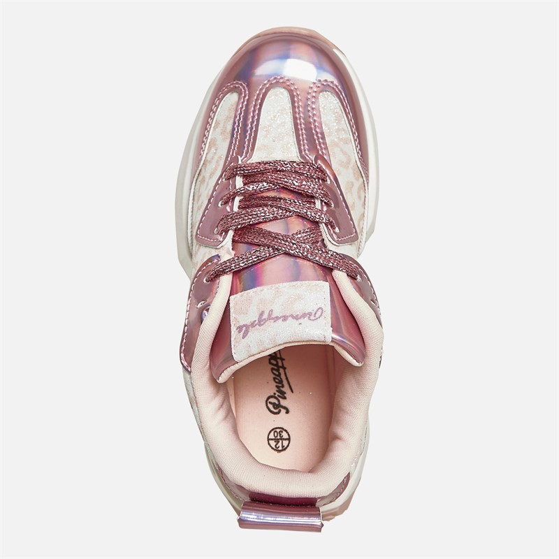 Pineapple Junior Girls Leopard Trainers Pink Leopard