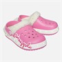 Pineapple Girls Fur Lined Light Up Clog Slippers Pink/White
