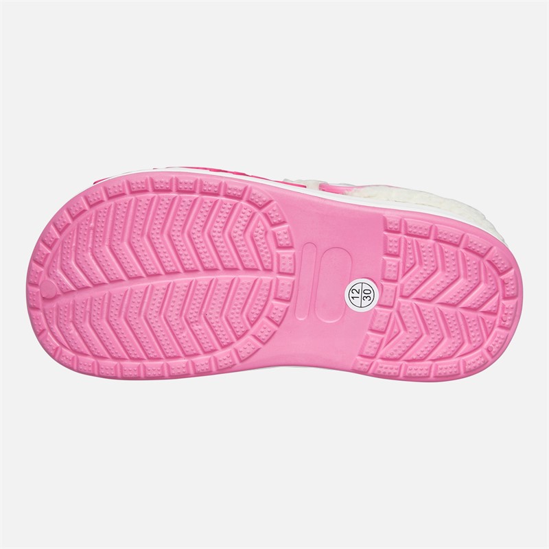 Pineapple Girls Fur Lined Light Up Clog Slippers Pink/White