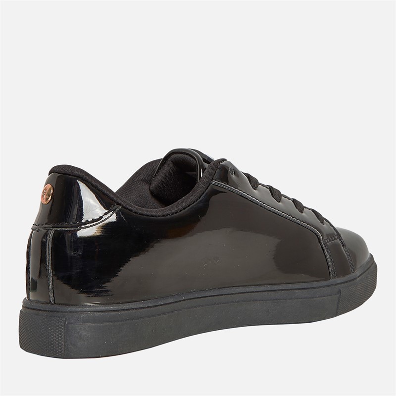 Pineapple Junior Girls Heart Cup Sole Trainers Black Patent