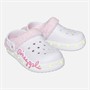 Pineapple Girls Fur Lined Light Up Clog Slippers White/Pink