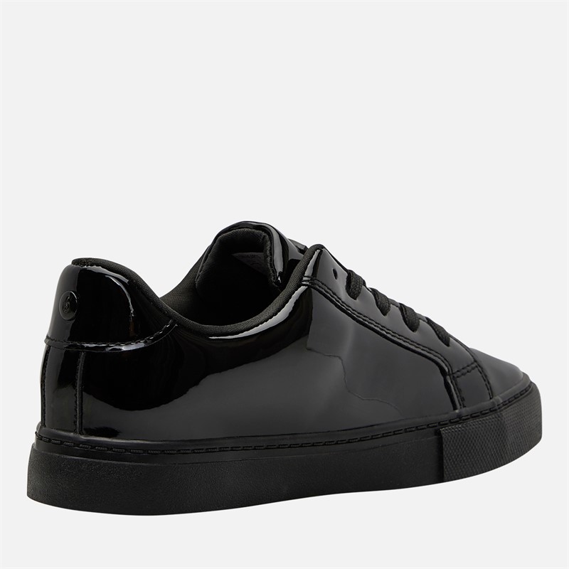 Pineapple Junior Girls Toni Hearts Trainers Black Patent