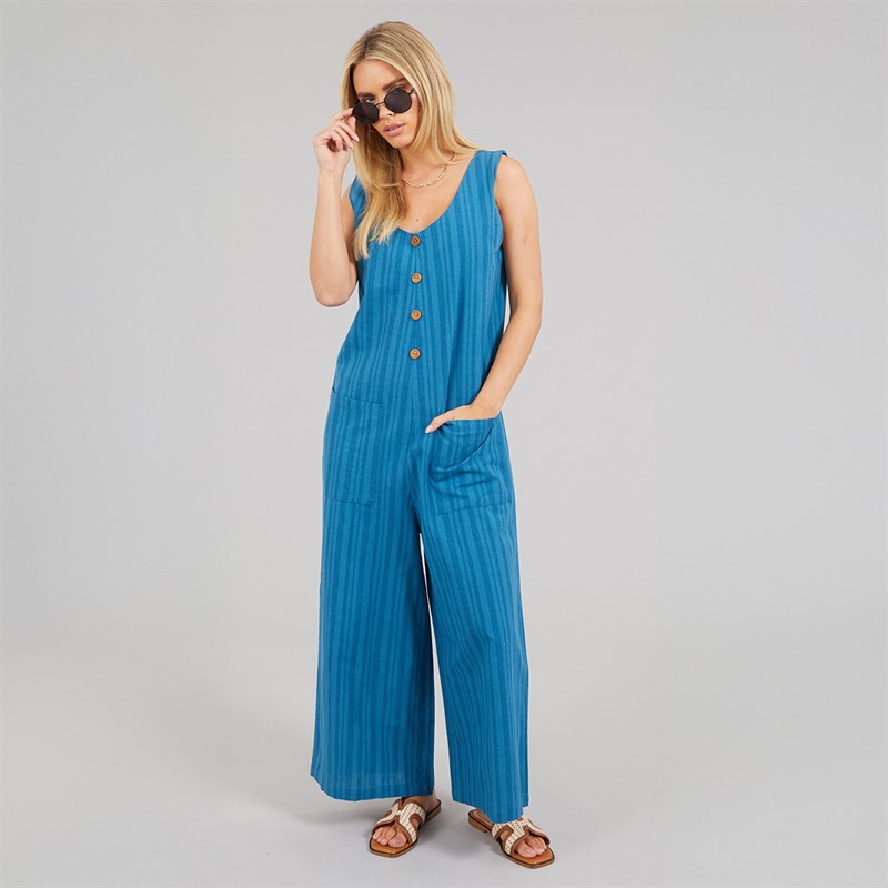 Native Youth Womens Lillee Oversized Jumpsuit Blue