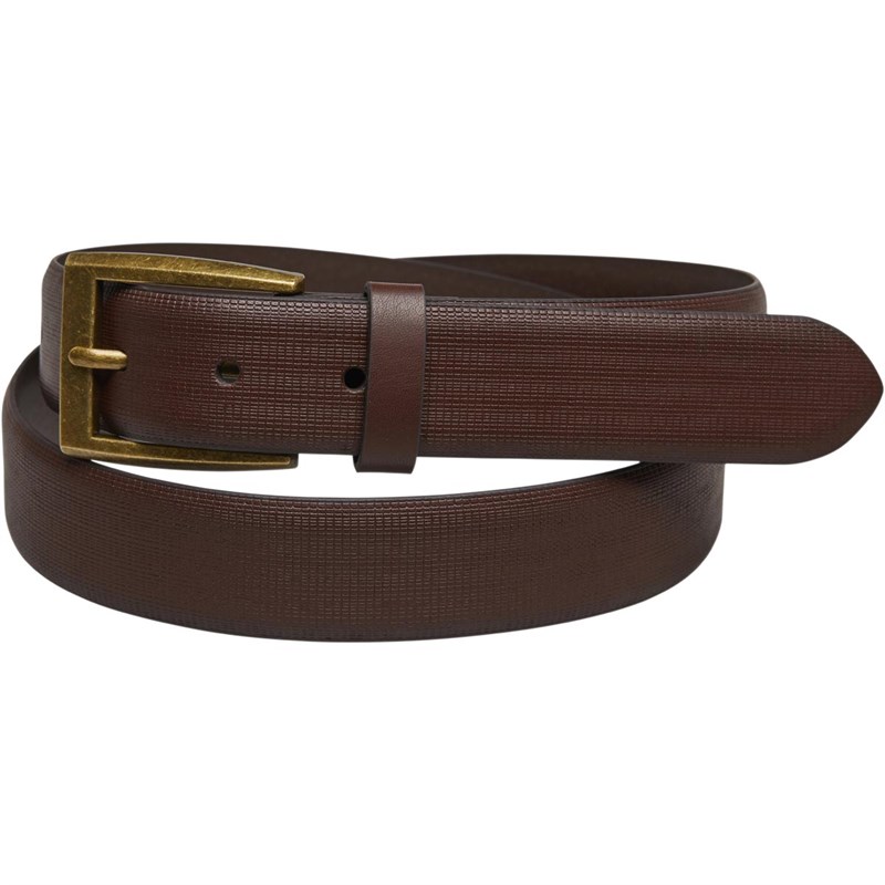 Buy OLIVERWINDSOR Mens Embossed Hatch Line Belt Brown