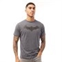 DC Comics Mens Bat Logo T-Shirt Dark Heather