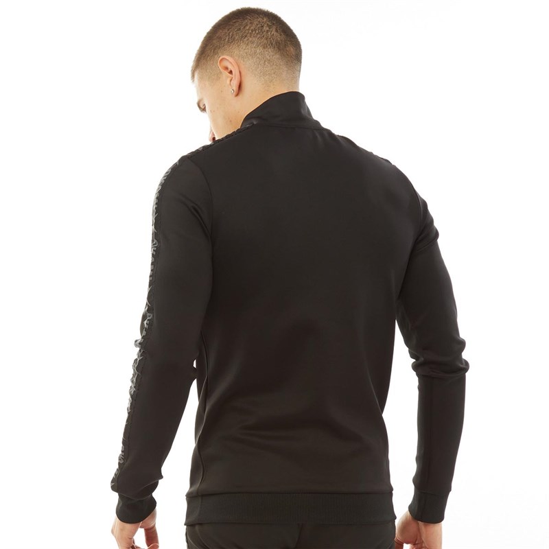 OKAMI Sport Mens Cooldown 1/4 Zip Taped Track Top Black