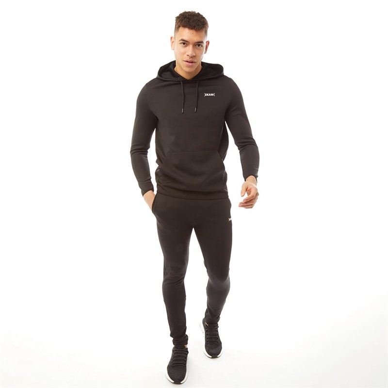 OKAMI Sport Mens Century Poly Training Hoodie Black
