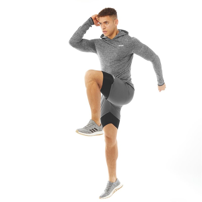 OKAMI Sport Mens Process Hooded Training Top Charcoal Spacedye