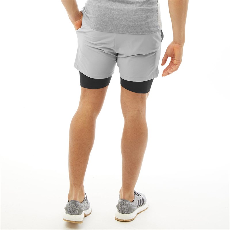 OKAMI Sport Mens Summit 7 Inch 2 In 1 Training Shorts Light Grey
