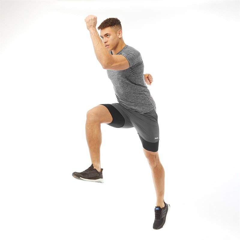 OKAMI Sport Mens Summit 7 Inch 2 In 1 Training Shorts Charcoal