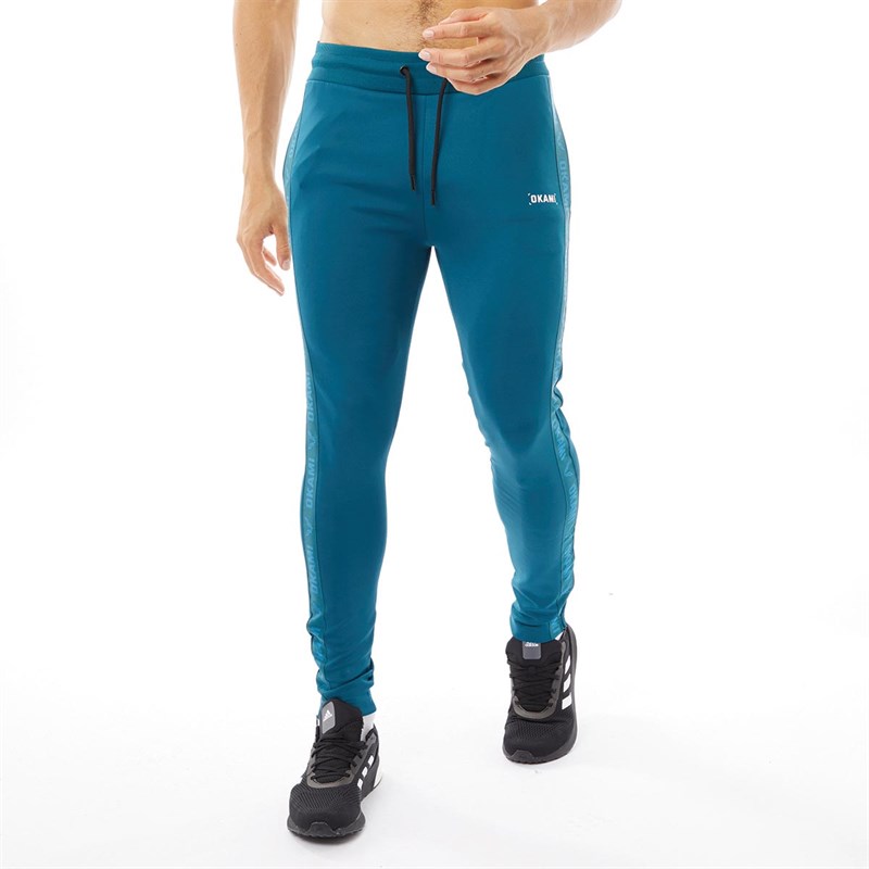 OKAMI Sport Mens Cooldown Taped Training Pants Dark Teal