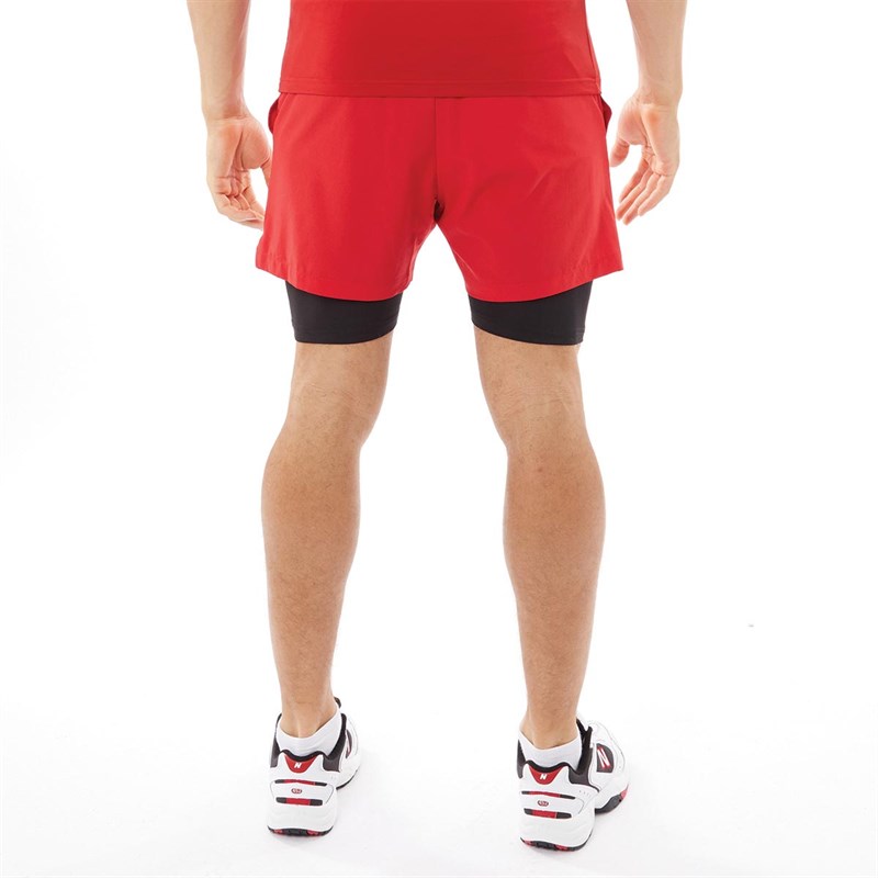 OKAMI Sport Mens Summit 7 Inch 2 In 1 Training Shorts Red